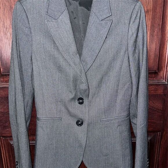 Vintage Stile Benetton Women's Gray Blazer Jacket Size 40 Business Casual Fitted - Picture 2 of 11